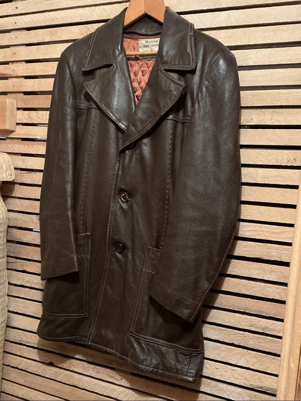 Vintage 70s Leather Jacket Hipster Montreal Leather Goods M
